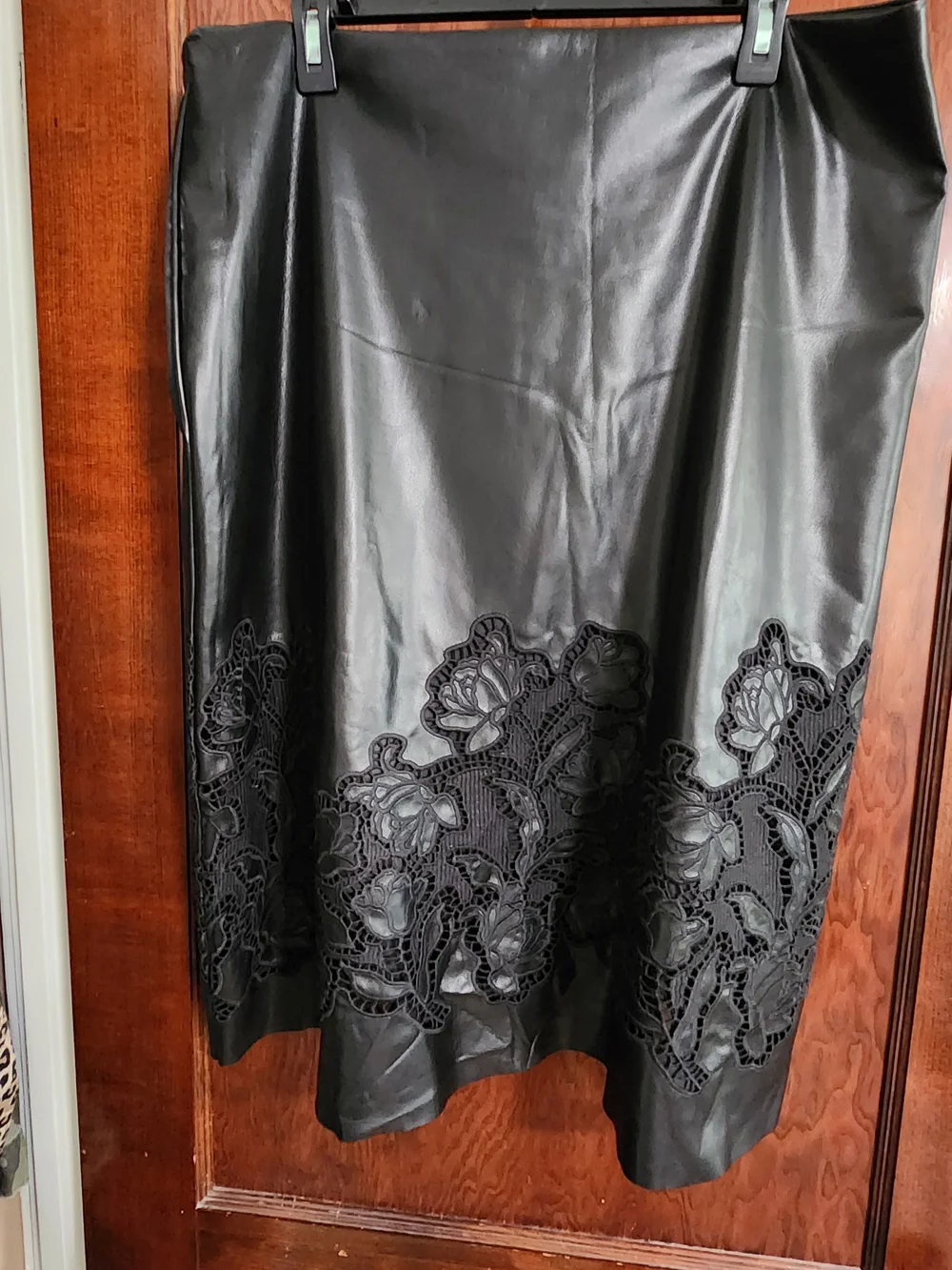 Johnny Was Enid Vegan Leather Midi Skirt - Picture 2 of 5